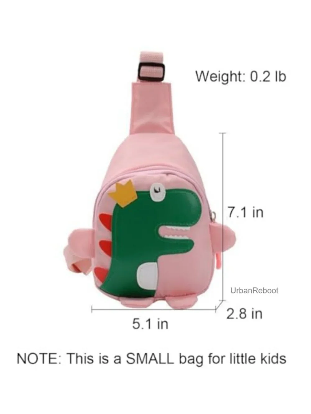 Kids Sling Bag Nylon Crossbody Dinosaur Pattern Small Travel Purse